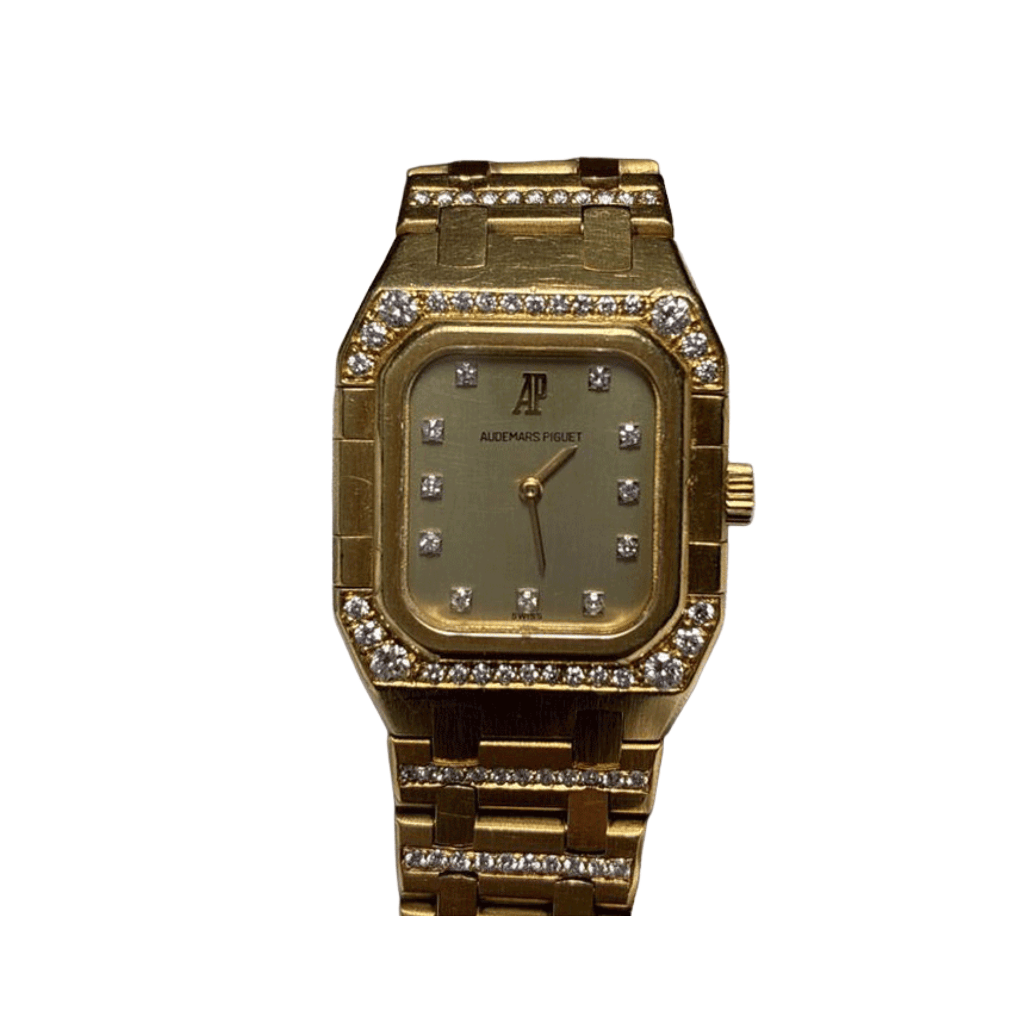 Audemars Piguet Rectangle MTA001433 Vintage 'Ladies' Yellow Gold Diamond-Set Quartz
