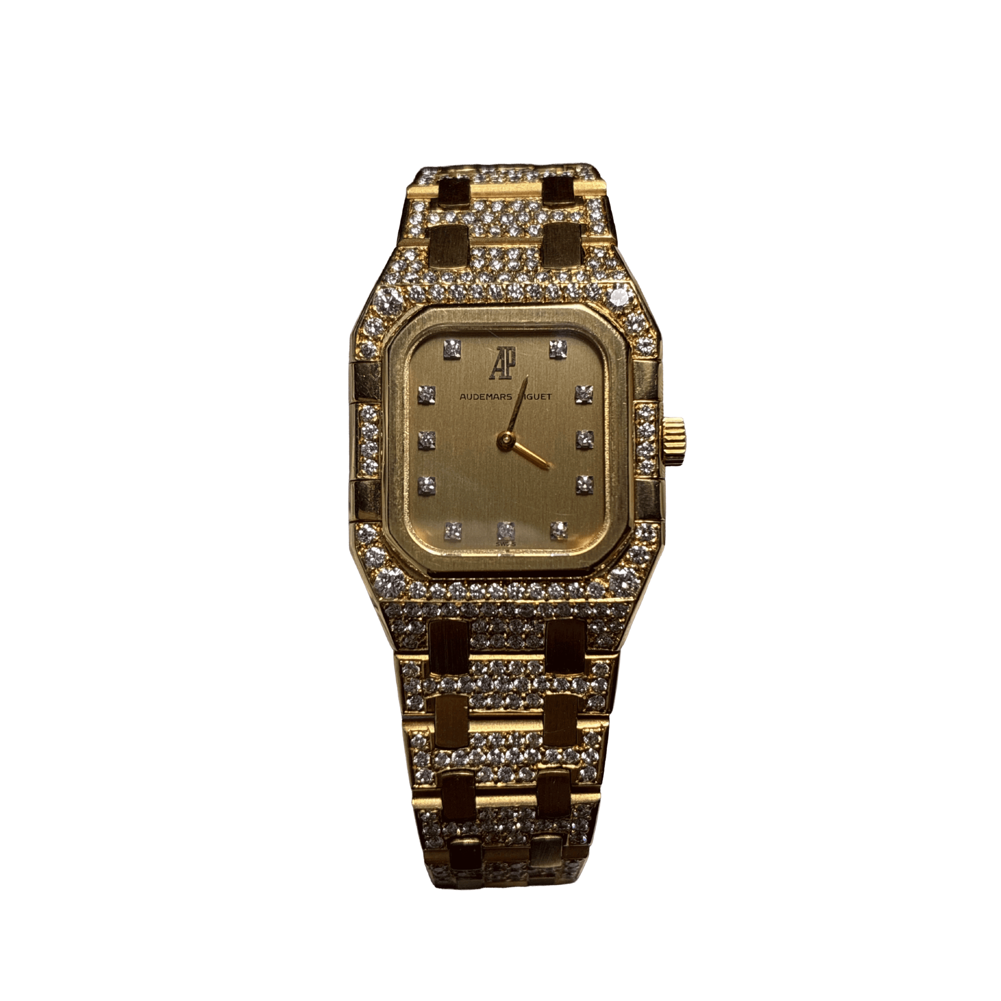 Audemars Piguet Rectangle MTA001433 Vintage 'Ladies' Yellow Gold Diamond-Set Quartz