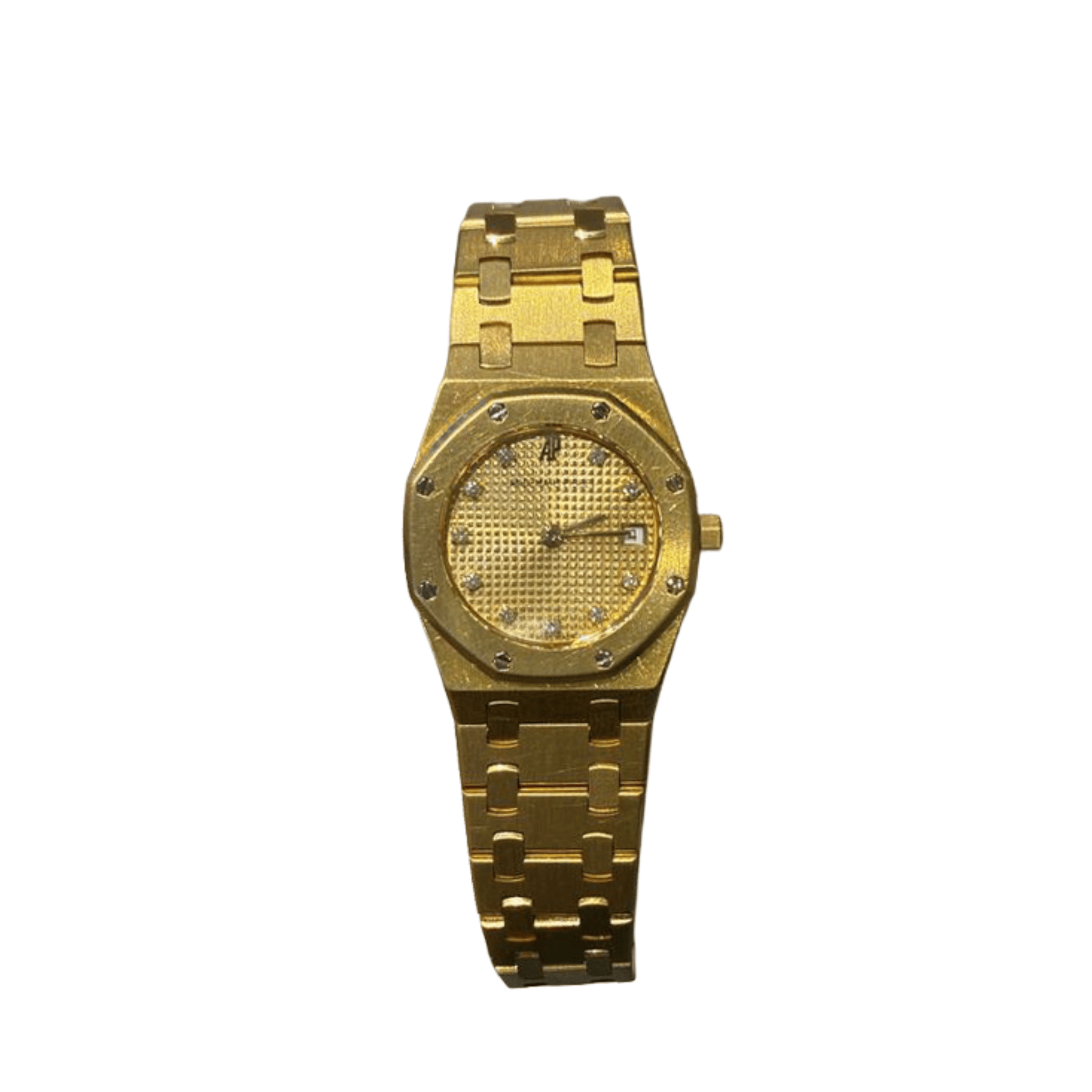 Audemars Piguet Royal Oak 66270BA.OO.0722BA.08 Yellow Gold Champagne Diamond Dial Quartz
