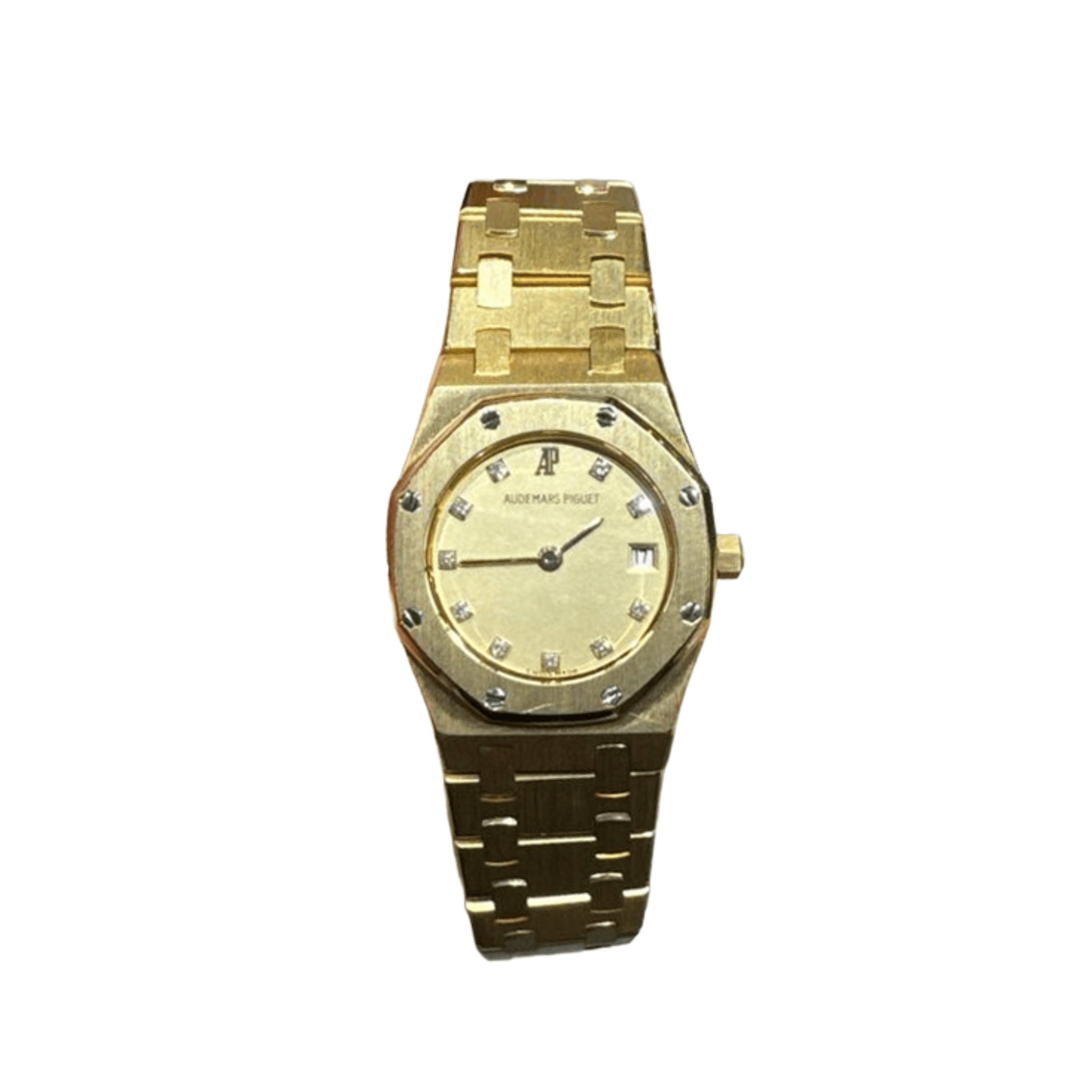 Audemars Piguet Royal Oak 66270BA Yellow Gold Champagne Diamond Dial Quartz
