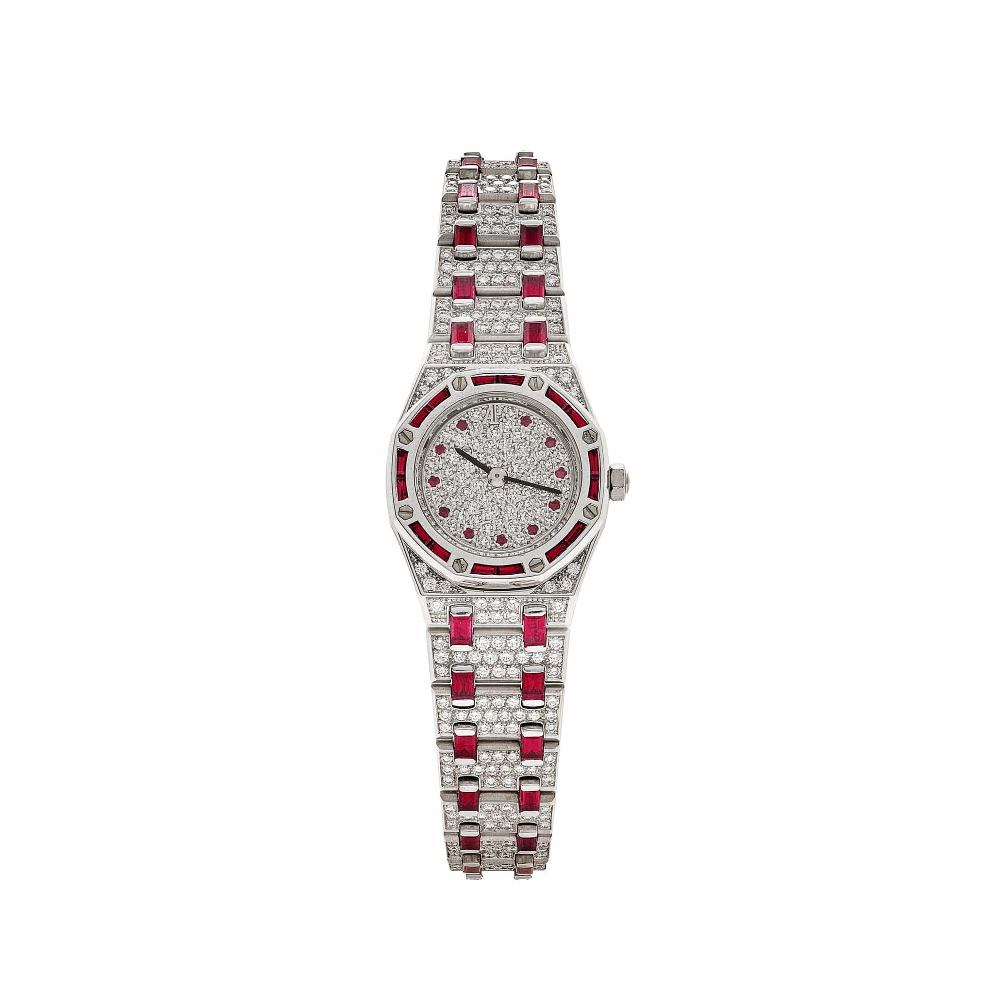 Audemars Piguet Royal Oak 67169BC.RR.1114BC.01 Vintage 'Ladies' White Gold Diamond and Ruby Set Quartz (1997)