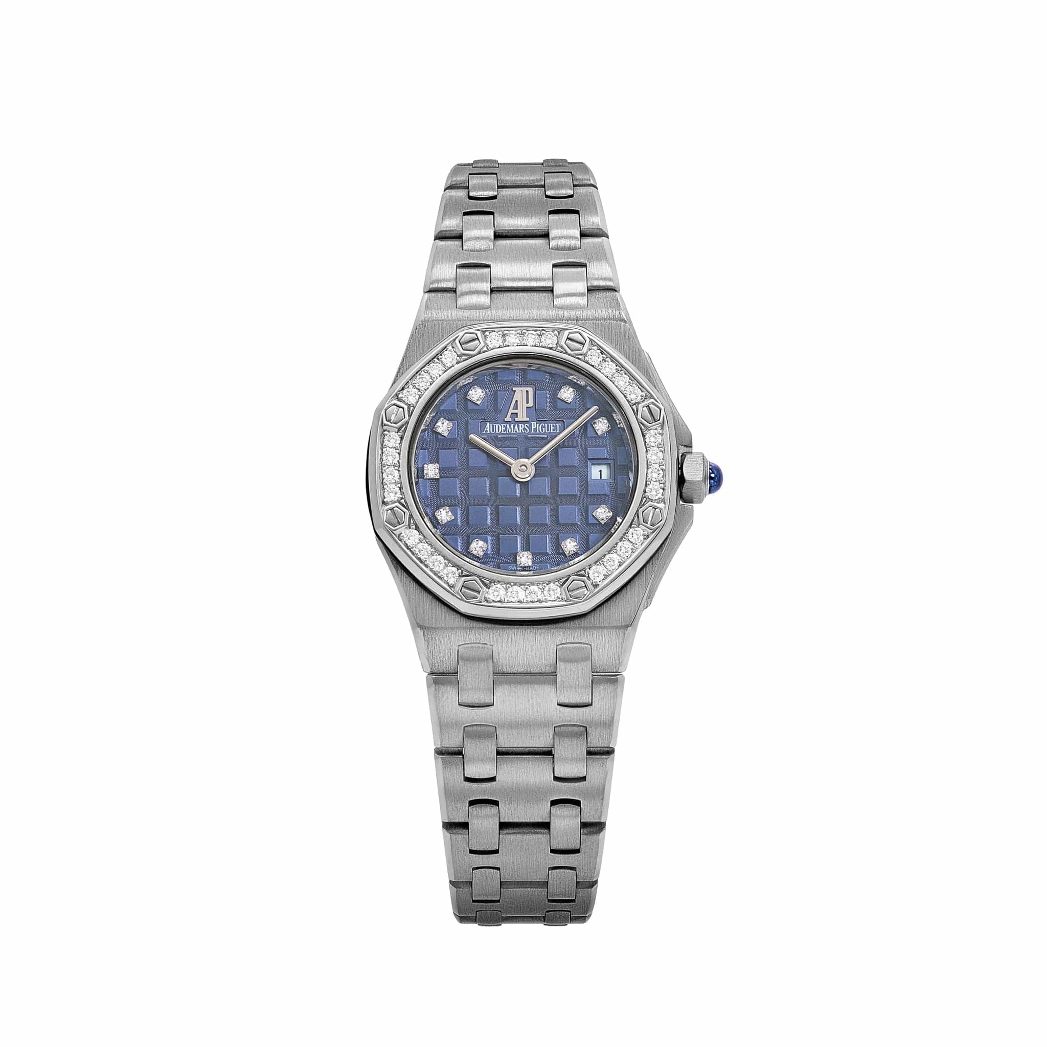 Audemars Piguet Royal Oak Offshore Vintage 67451BC.Z.1108BC.03 'Ladies' White Gold Blue Diamond Dial Diamond Bezel Quartz