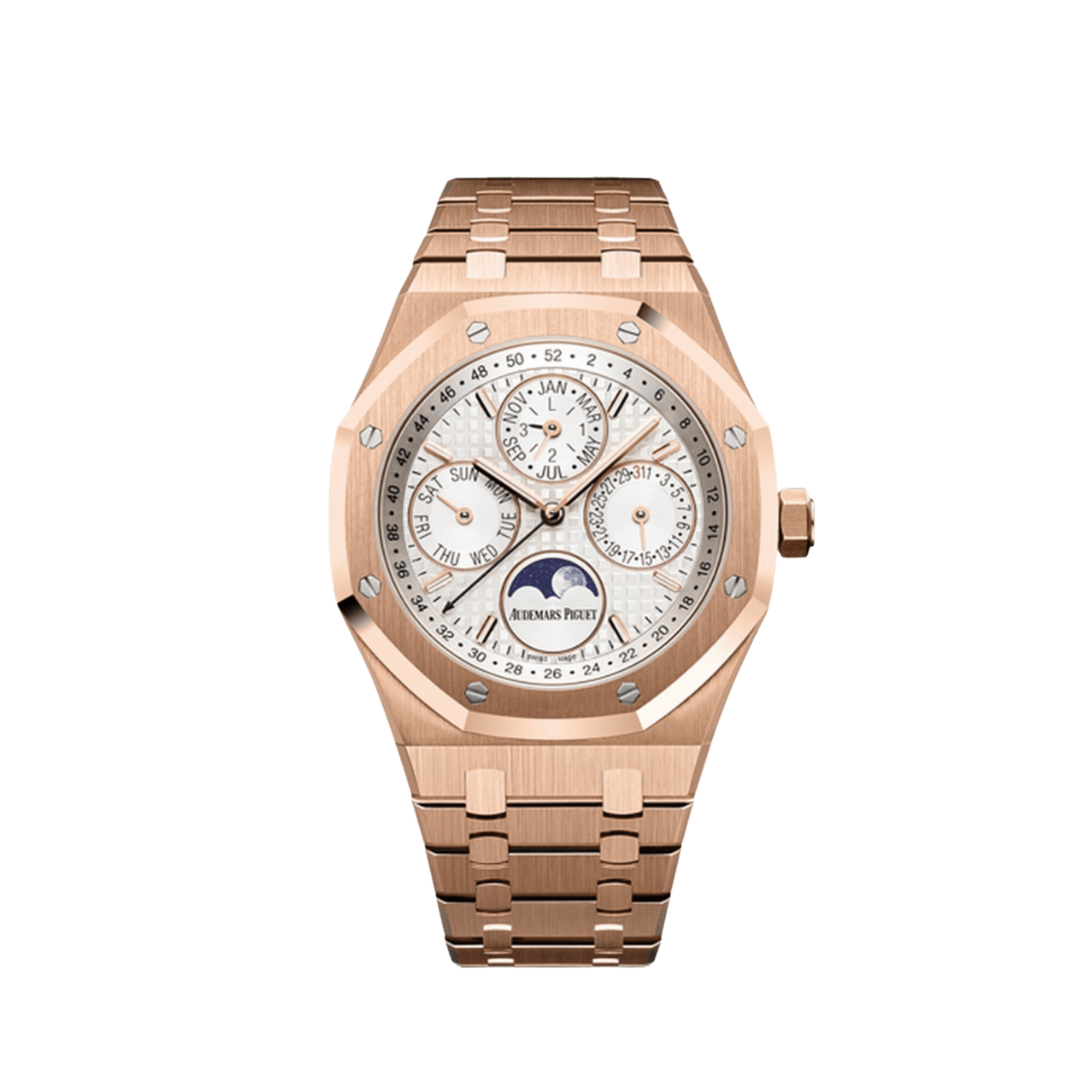 Audemars Piguet Royal Oak Perpetual Calendar 26574OR.OO.1220OR.01 Rose Gold Silver Dial (2021)