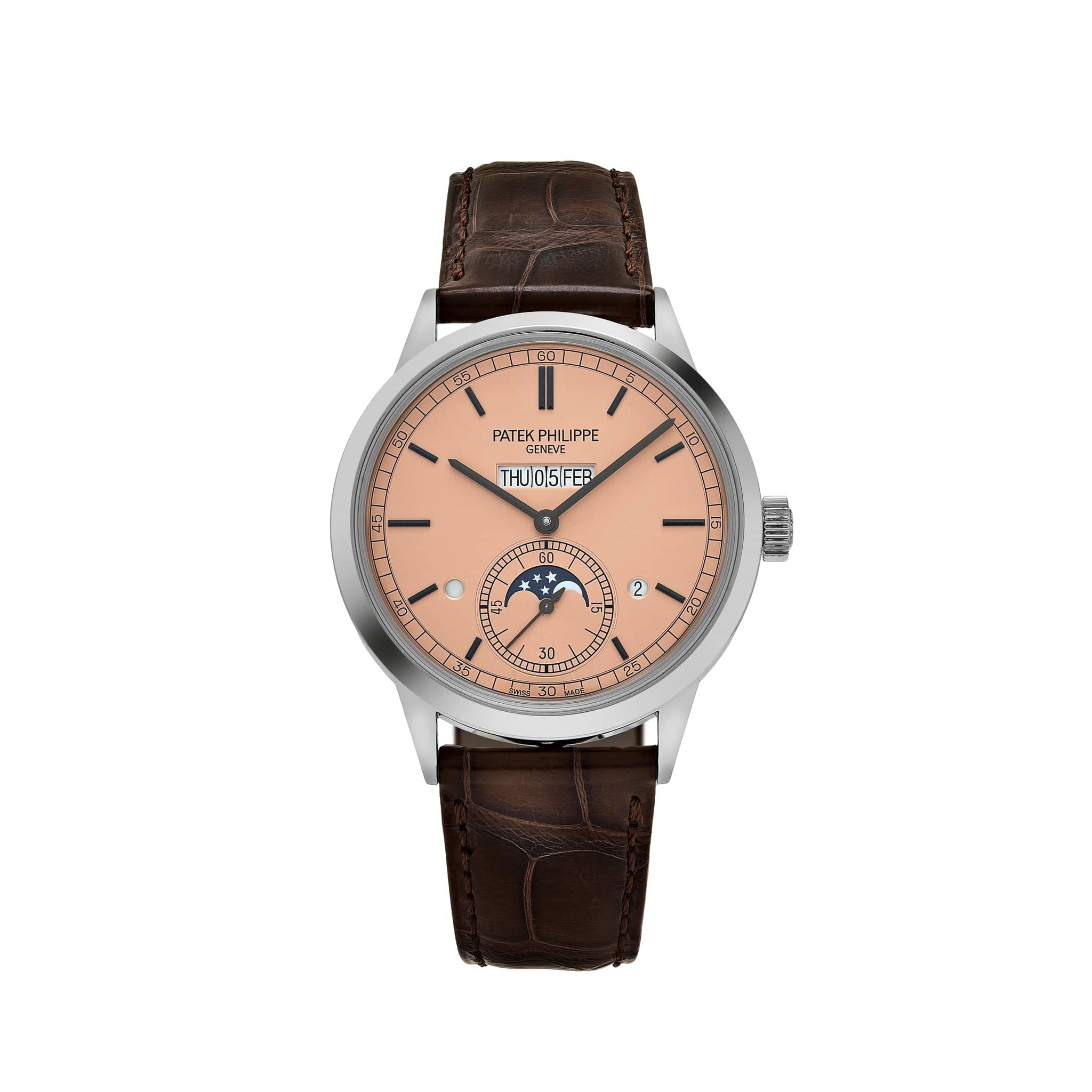 Patek Philippe Grand Complications 5236P-010 In-Line Perpetual Calendar Platinum Salmon Dial (2024)