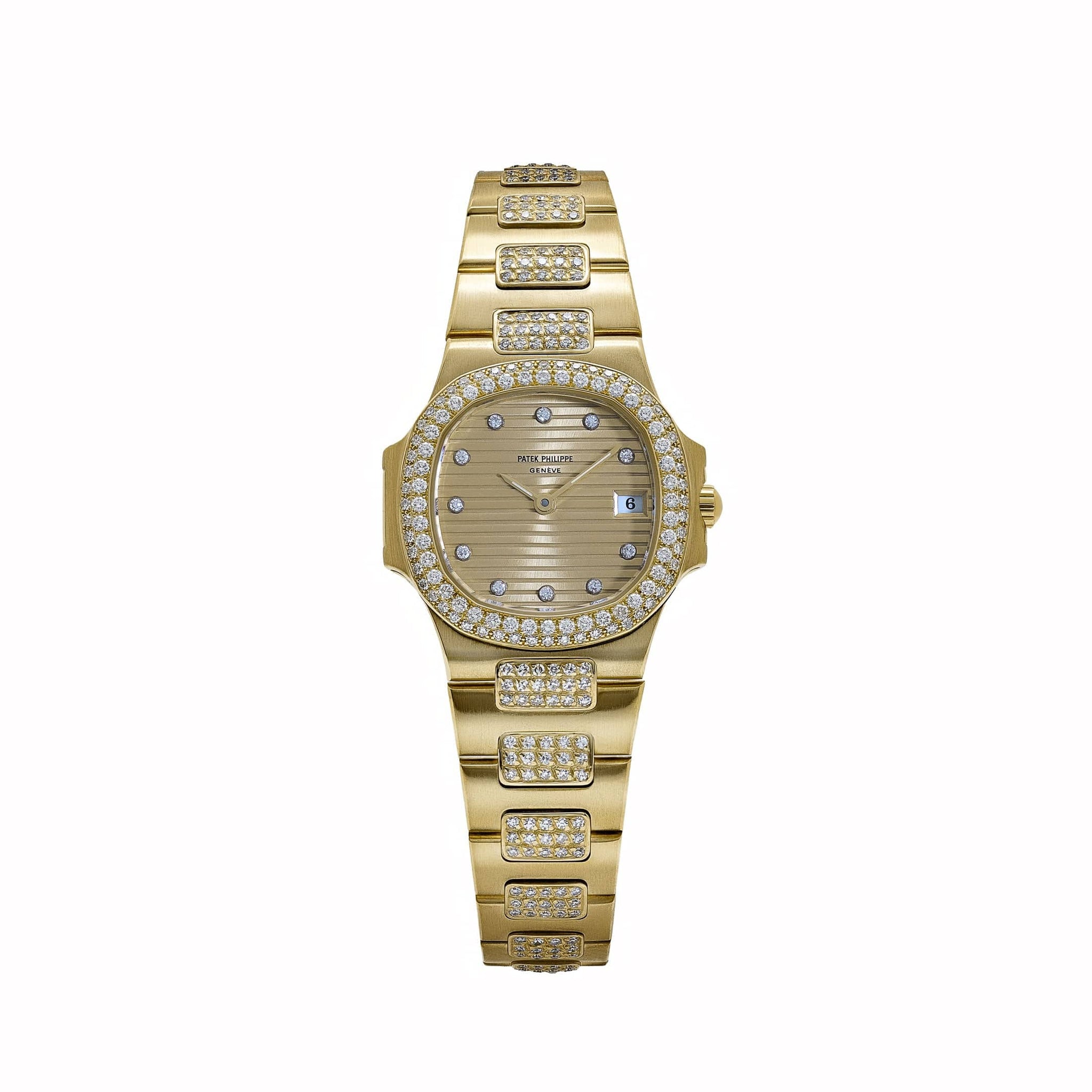 Patek Philippe Nautilus 4700 'Ladies' Yellow Gold Champagne Diamond Dial Diamond Bezel