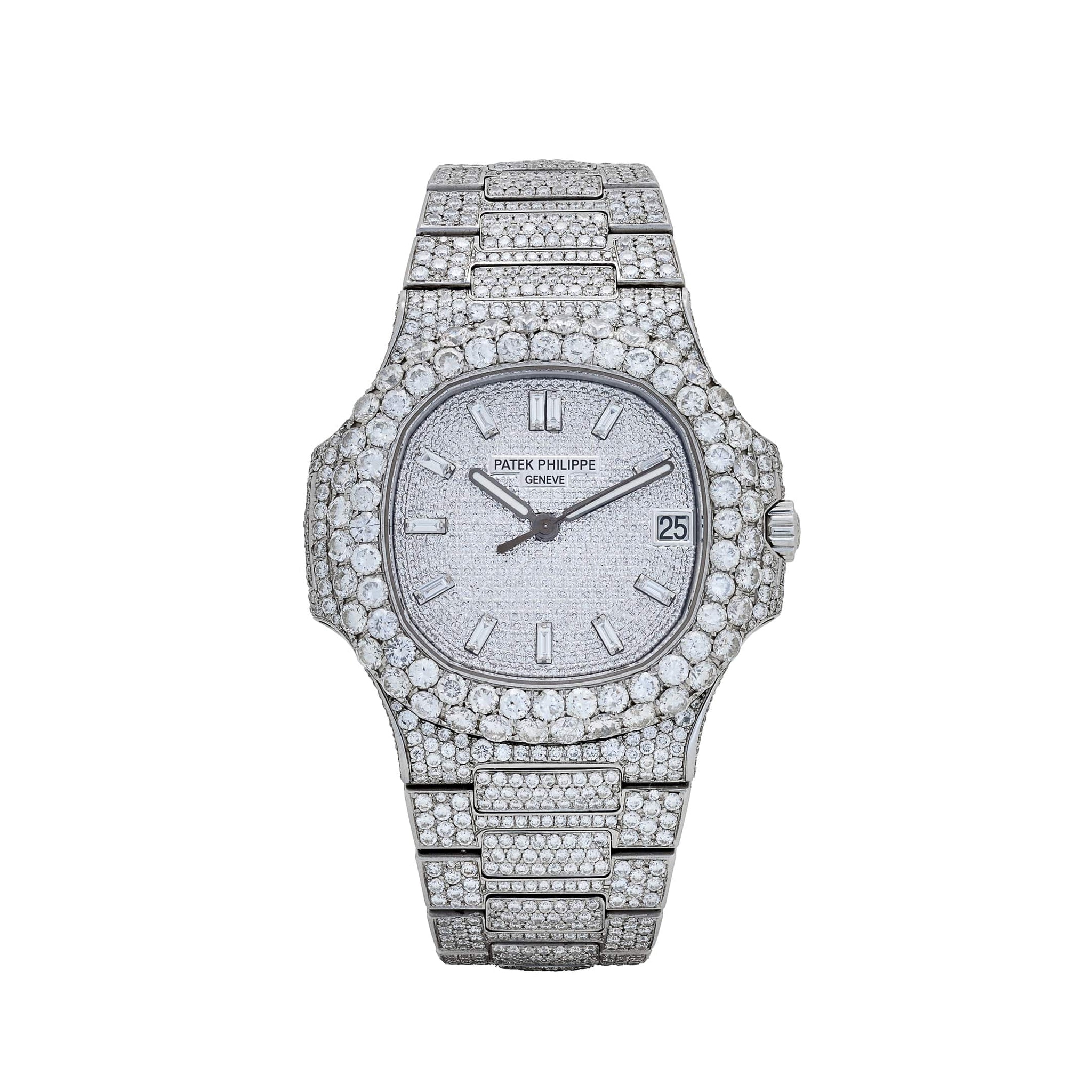 Patek Philippe Nautilus 5711/1A-011 Stainless Steel with Aftermarket Diamond Pavé Bezel and Case (2012)