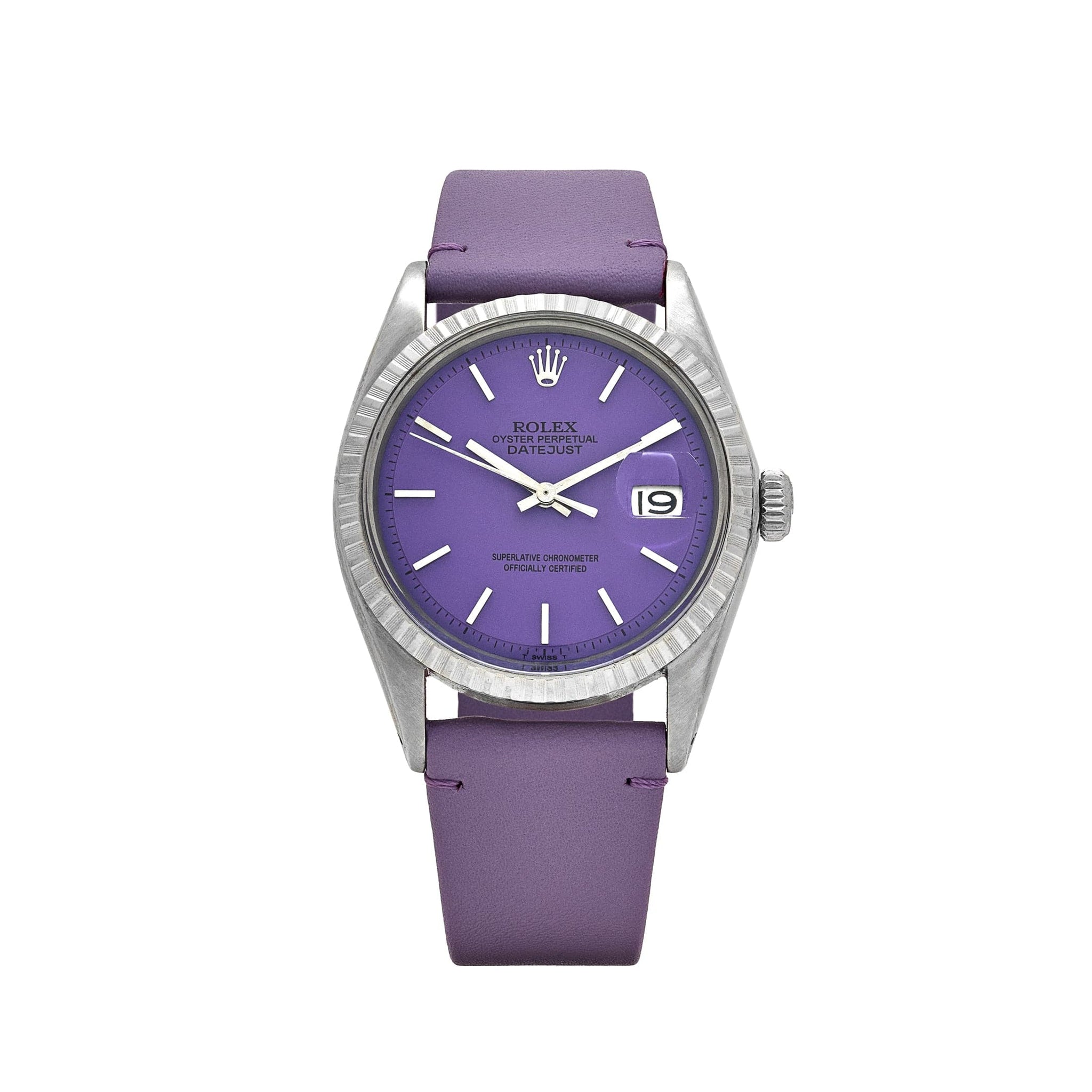 Rolex Datejust 1601 Stainless Steel Aftermarket Lavender Dial