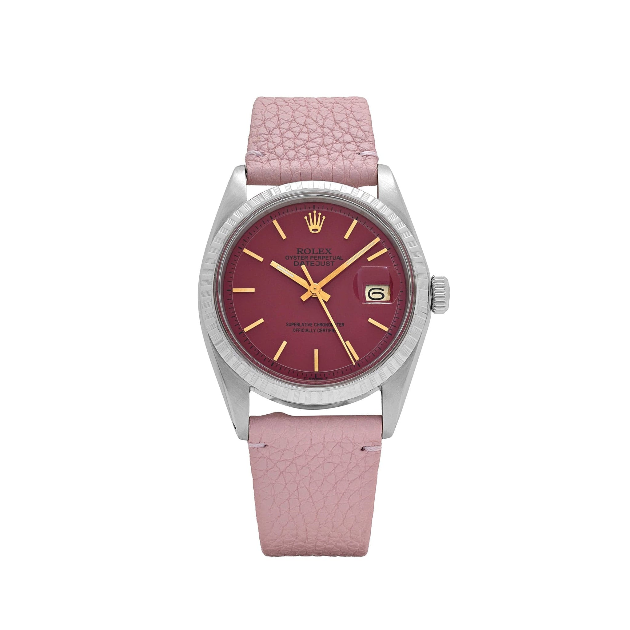 Rolex Datejust 1603 Stainless Steel Aftermarket Red Dial