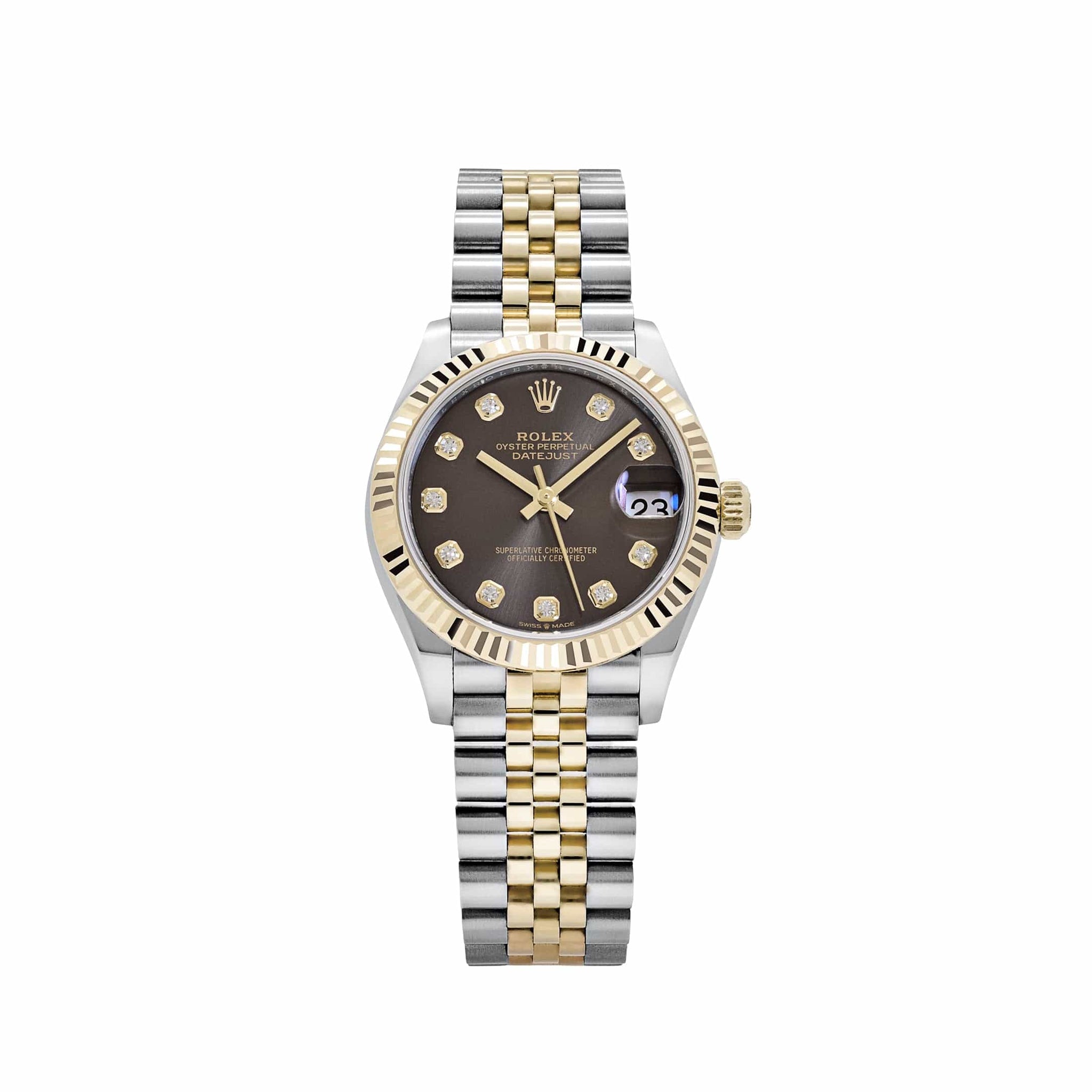 Rolex Datejust 31 278273 'Ladies' Stainless Steel Yellow Gold Dark Grey Diamond Dial Jubilee (2026)
