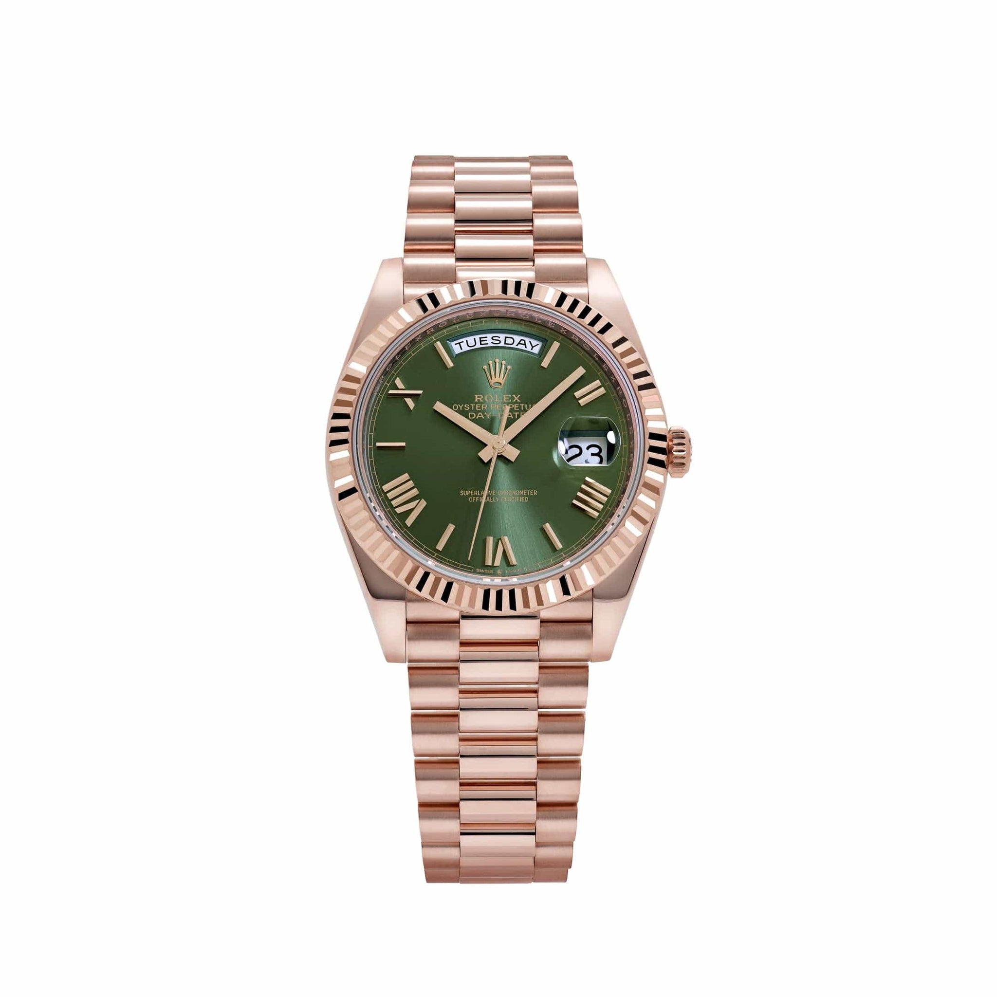 Rolex Day-Date 40 228235 Rose Gold Olive Green Dial (2023)